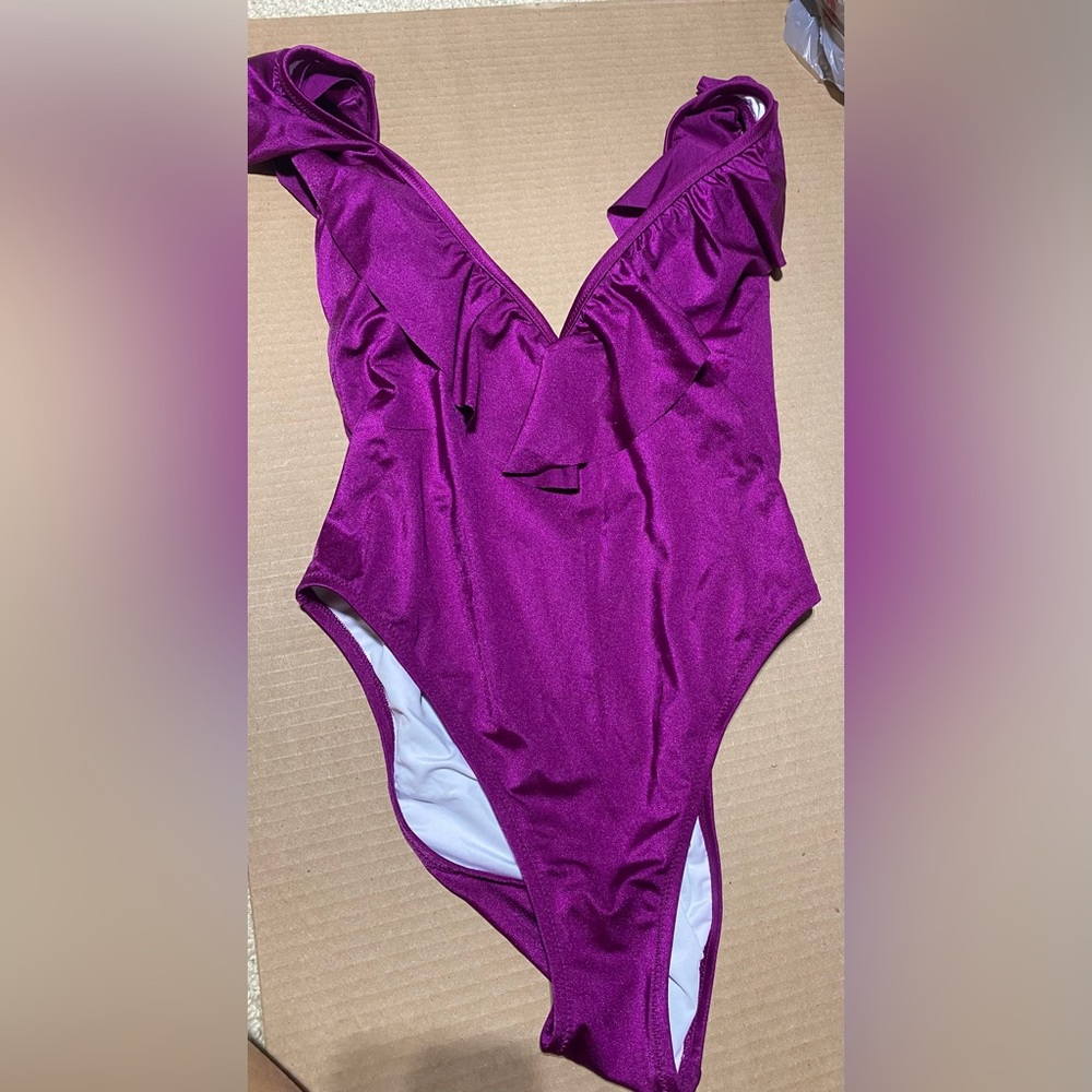 Victorias Secret PINK one piece ruffled top bathing suit